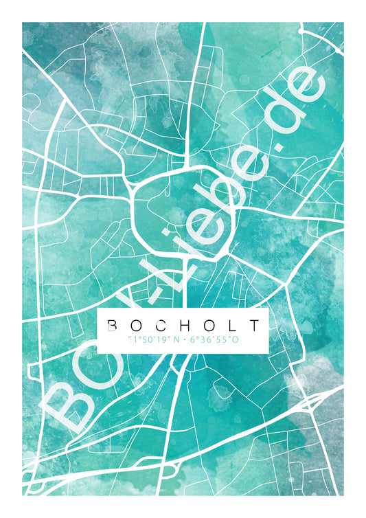 Aquarell Map Bocholt