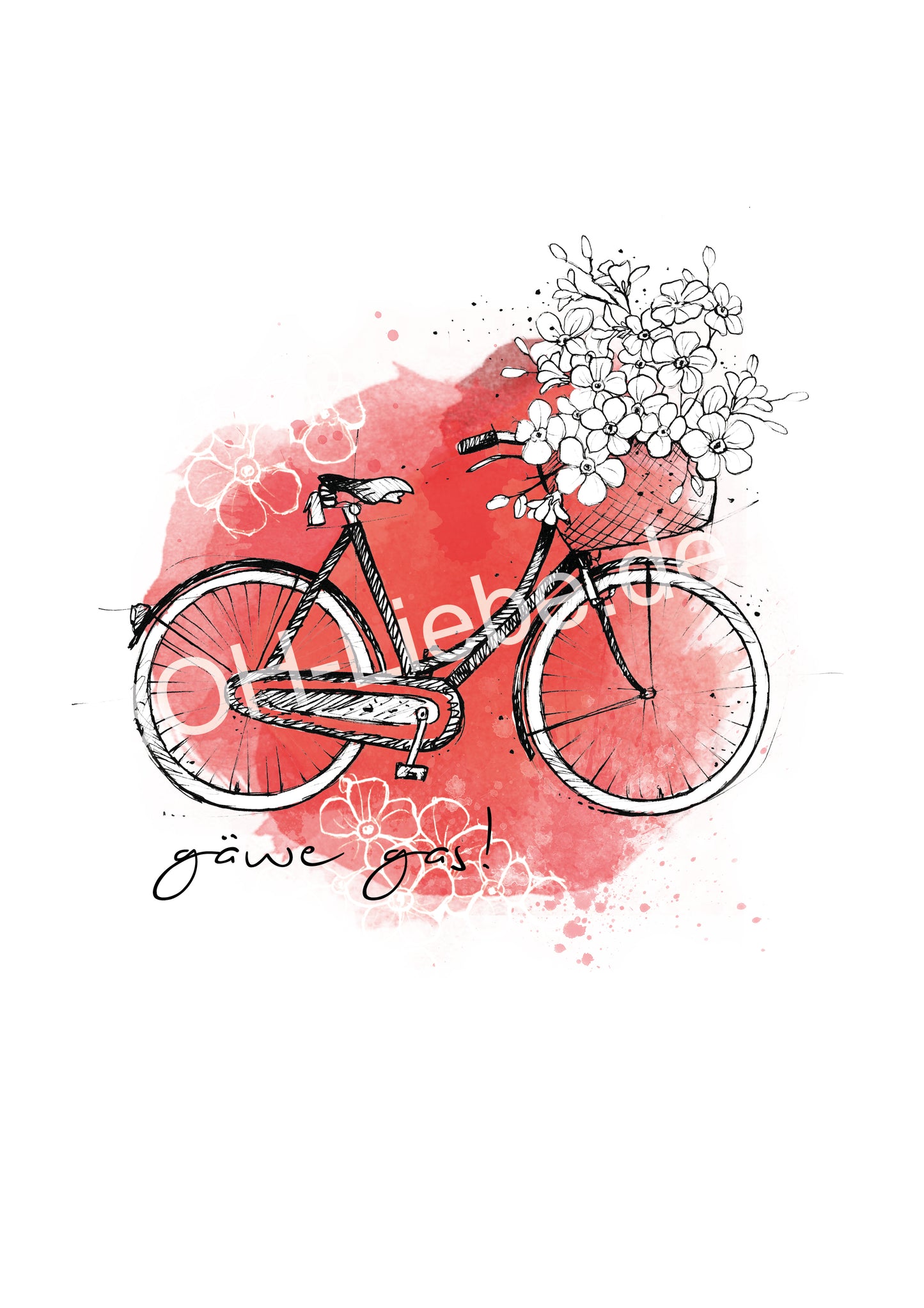 Blümchen Fahrrad "gäwe gas!"