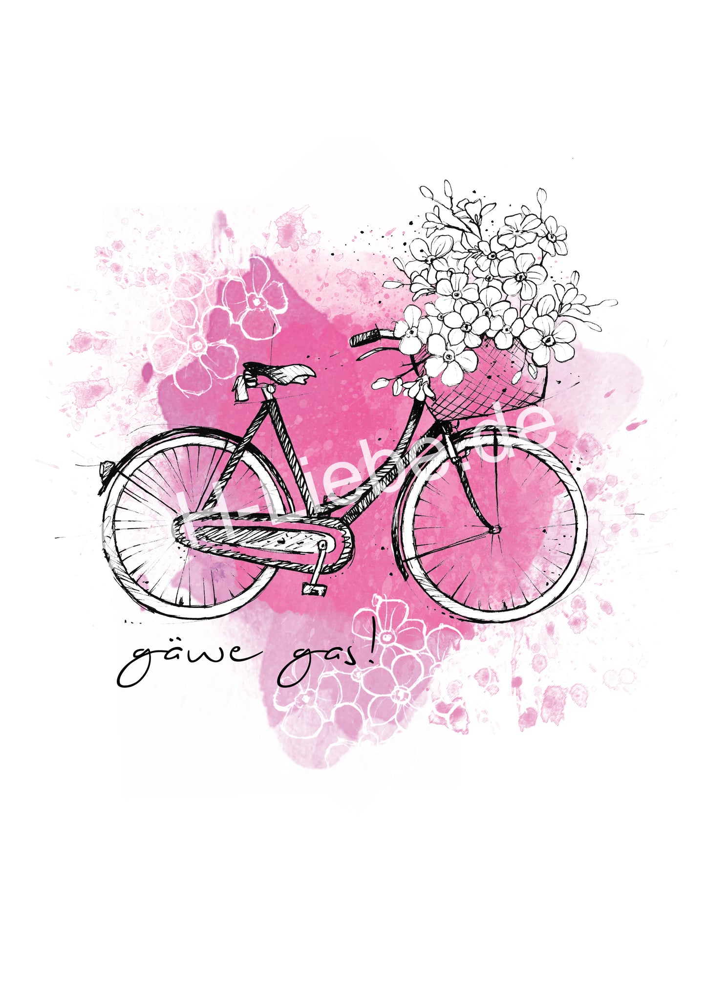 Blümchen Fahrrad "gäwe gas!"